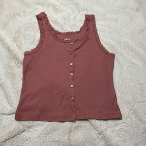 Pink lace tanktop